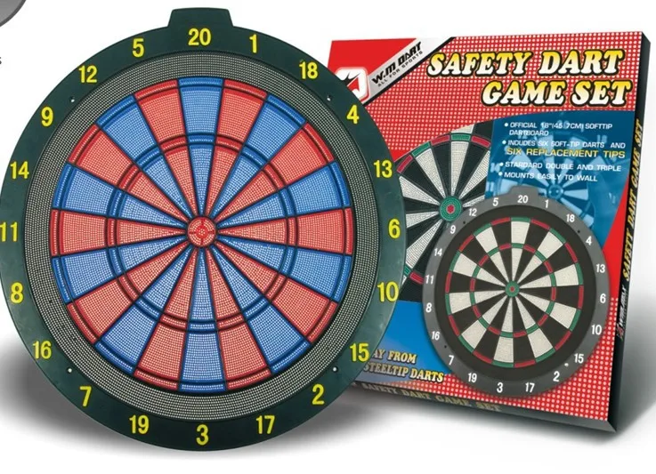 1" Softip Dartboard с 6 мягкими дротиками и сменными наконечниками, безопасный dartboard