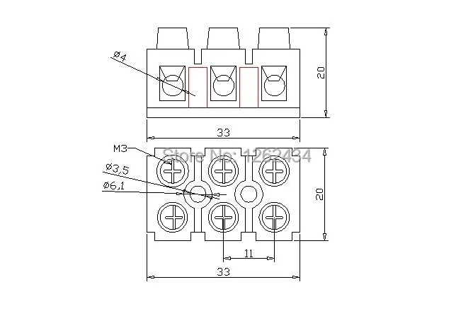 H2519-3 экологически чистые огнестойкие Винтовая клемма клеммные блоки 3 P