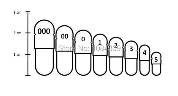 free shiping 1000pcs separated size 0 clear transparent solid gelatin capsule size chart