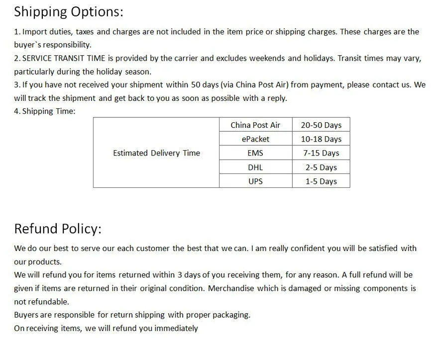 refund policy 2
