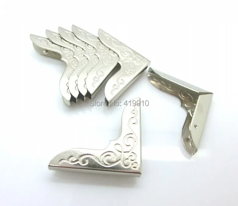 Shipping-30PCs Альбомы для скрапбукинга серебристого цвета меню папки Угловые протекторы(толщина 6,5 мм) 50x35 мм J1713