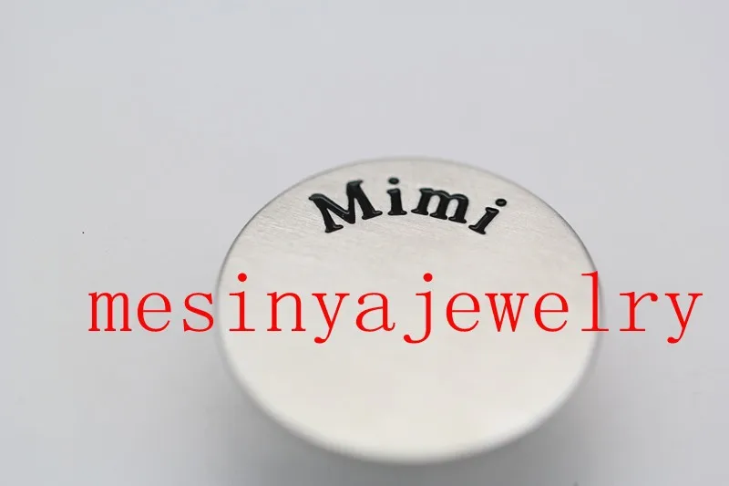 Mesinya 316L нержавеющая сталь большой пластина с надписью MIMI 30 шт. мм для мм Плавающий Шарм жизни Стекло Рождественский подарок keepsake