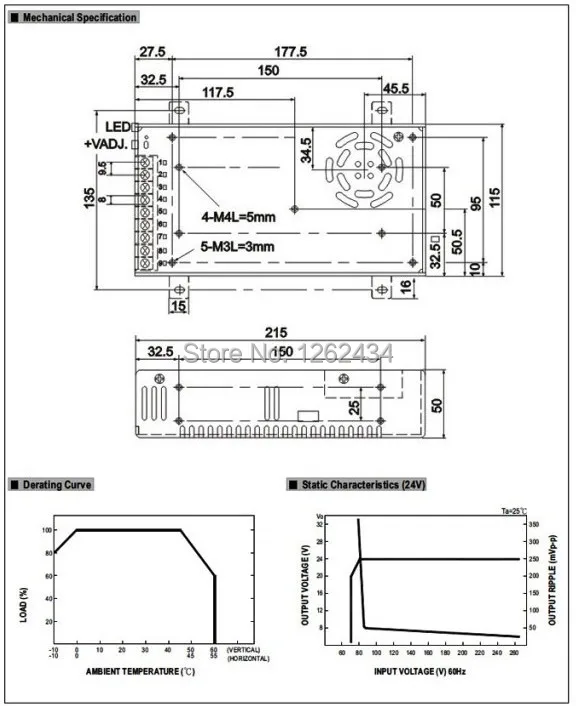S-400-48 коммутатор 48 В 8.3a 400 Вт трансформатор питания LED Monitor источника питания