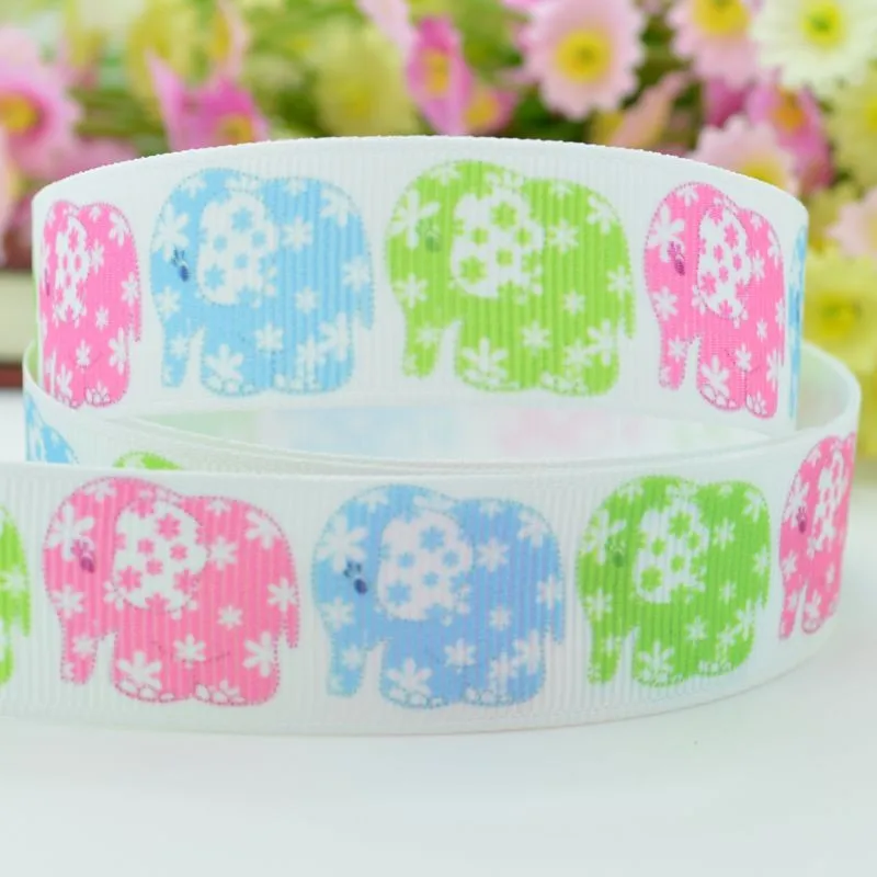 50Y DUWES 7/" 22 мм слон мультфильм напечатанный grosgrain лента, лента для волос «сделай сам» ручной работы одежда материалы оптом OEM
