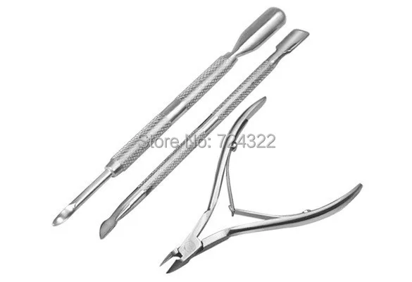 Conjunto de Aço Inoxidável Unhas Ferramenta Cuticle Nipper Colher Remover Pusher Cortador Clipper Manicure Sticks pá Frete Grátis 20 3 Clipper manicure sticks pá Frete Grátis