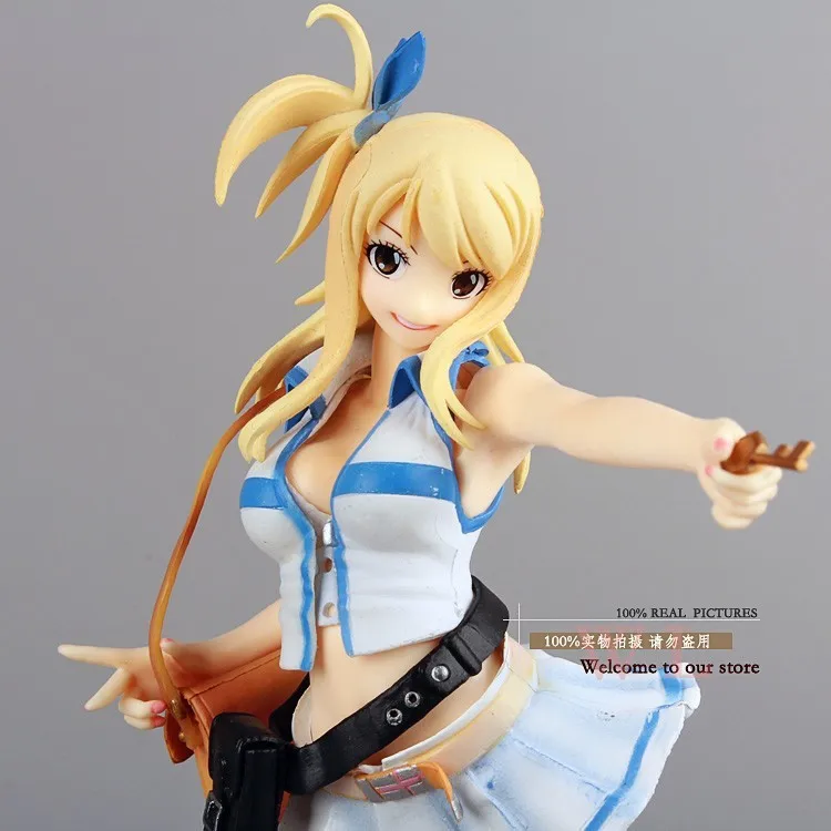 Бесплатная доставка Fairy Tail Люси Хертфиллиа белое платье ПВХ фигурку Коллекция модель игрушки 21 см FTFG004