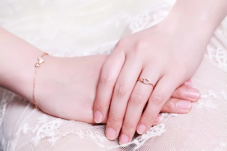 ZOCAI кольцо в форме сердца 0,05 ct натуральный настоящий бриллиант 18 K розовое золото кольцо ювелирные изделия W05344
