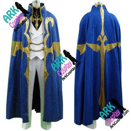 Code Geass Косплэй Suzaku Kururugi Косплэй белого и голубого цвета, мужские Code Geass Косплэй костюм