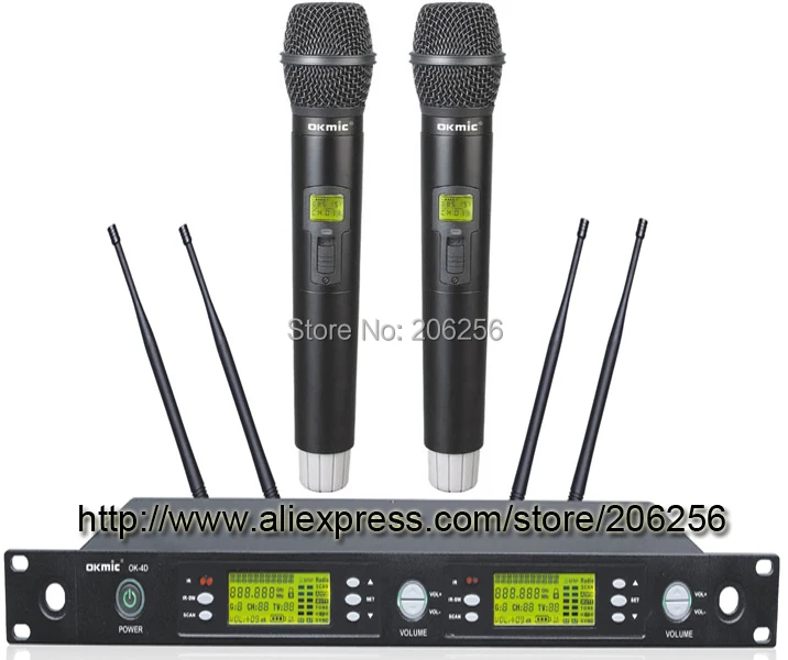 Высококачественный OK-4D/5 H Профессиональный UHF/PLL 32/96 Настоящее Разнообразие беспроводной микрофон системы беспроводной 5 H двойной ручной передатчик