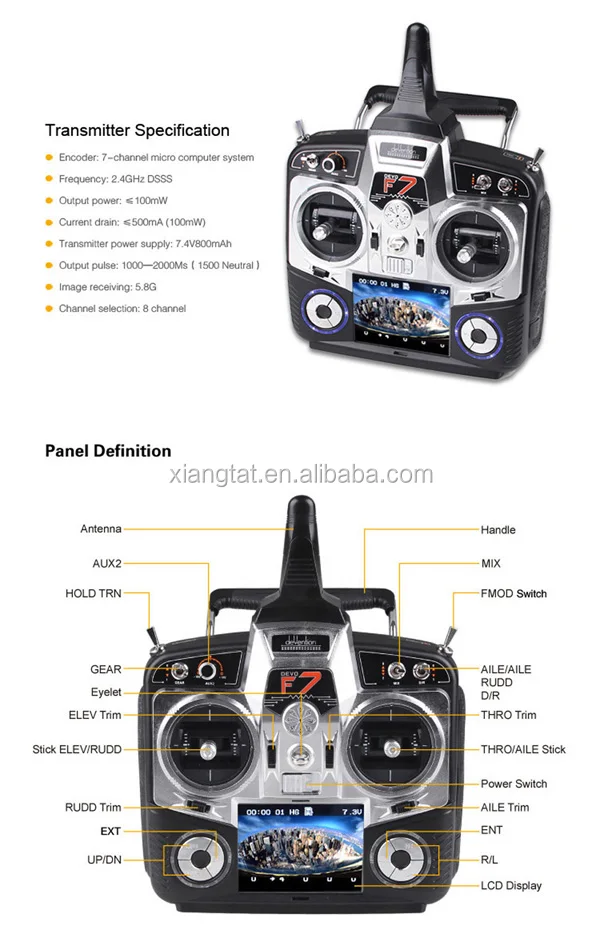 Walkera Devo F7 2.4 ГГц 7CH Передатчик FPV 5.8 Г RX5803 Приемник RX702 Камеры
