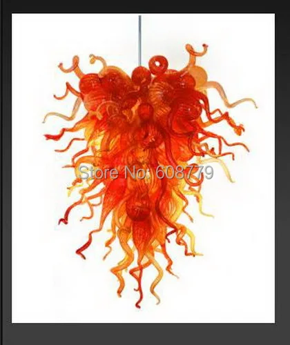 BGC2088-Red glass chandelier with LED bulbs for sale.jpg