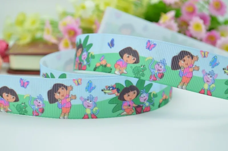 50Y duwes 7/" 22 мм девушки печатных Grosgrain ленты, hairbow DIY ручной одежды материалы оптом OEM