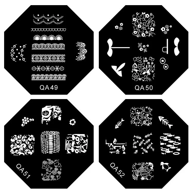 60 узоров из нержавеющей стали художественный штамп с изображением для ногтей штамповка шаблон печатная пластина трафареты 3d форма для ногтей