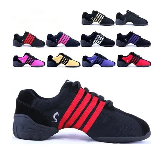 New 2017 Hot Sale Discount Four Striped Colorful Canvas Jazz Lady Women Dance Sneakers For Sale|dance sneakers|womens dance sneakerswomen dance - AliExpress