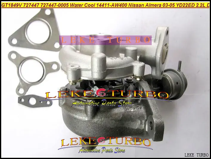 GT1849 727447 727447-0005 14411-AW400 Water Cooled Turbocharger NISSAN ALMERA 2003-2005 YD22ED YD22 2.2L (3)