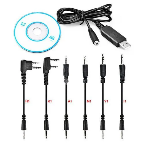 6 в 1 USB Программируемый кабель адаптер для HYT BAOFENG PUXING YAESU радио