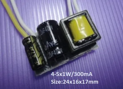 20 шт./лот 4-5x1w/300ma AC90-260V/4x1 Вт 5x1 Вт светодиодное освещение трансформатора Led источника питания для E27/GU10/E12/e14/e17/E26