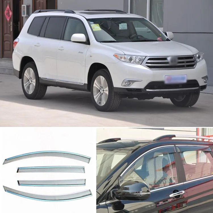 Jinke 4 шт. Копченый ясно окно Vent тенты козырек ветер дефлекторы для Toyota Highlander