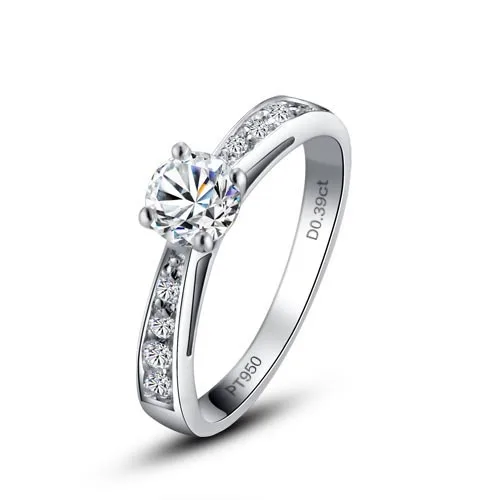 Классический Четыре коготь круглый NSCD искусственный камень обручальные кольца ювелирные изделия из серебра обручальные кольца для женщин