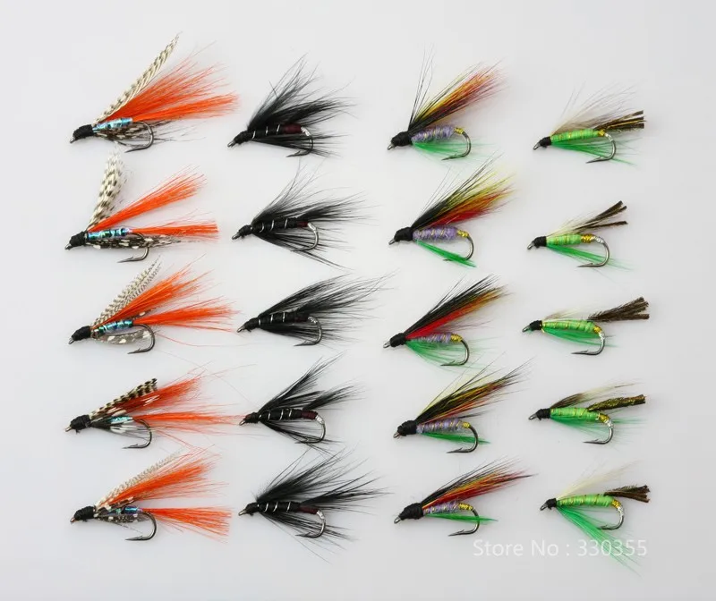 H033-40Pcs Dry Wet Flies Salmon And Trout Fly Fishing Lures (11)