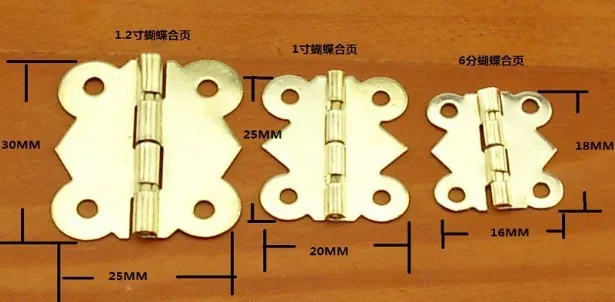 50 шт. мини-петля 30*25 мм Бабочка Форма золотой шарнир