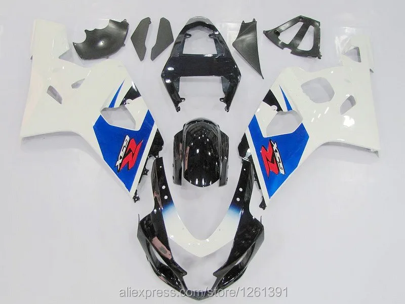 Инъекции 7 подарки для сине-белые K4 04 05 SUZUKI GSX-R600 GSXR600 Горячая GSXR-600 GSXR 600 2004 2005 Обтекатели для кузова