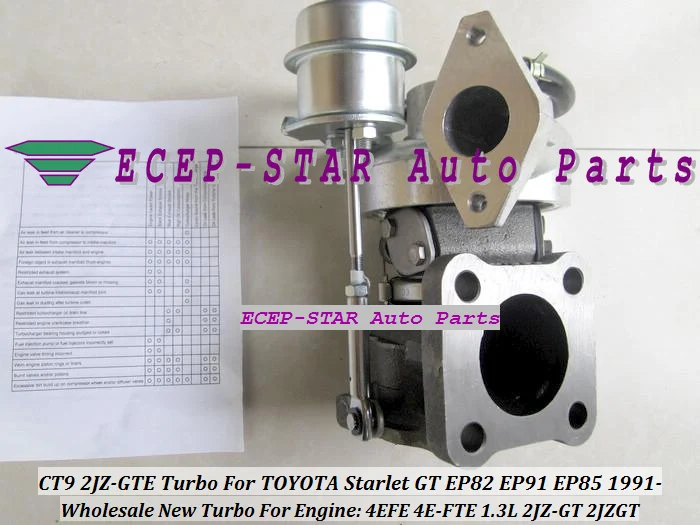 Turbo CHRA картридж CT9 17201-55030 17201-64190 для TOYOTA Starlet GT Paseo Tercel Glanza EP82 EP91 EP85 1998-4EFE 2JZGTE 1.3L