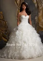 Luxurious Ball Gown Sweetheart Organza Backless Wedding Gown Formal