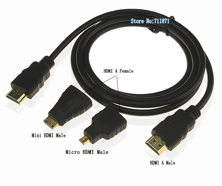 1,5 м многоцелевой HDMI кабель мини микро HDMI кабель линии микро к мини HDMI линии C D микро мини HDMI штекер к гнезду разъем