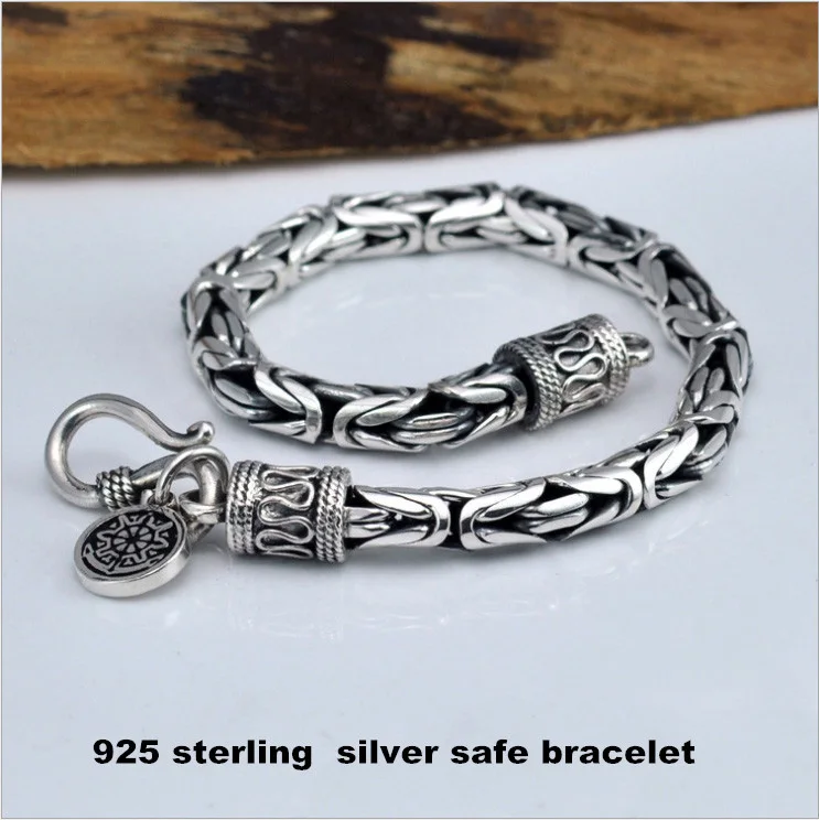 Whole Genuine 100 Real Pure 925 Sterling Silver Thick Men B4