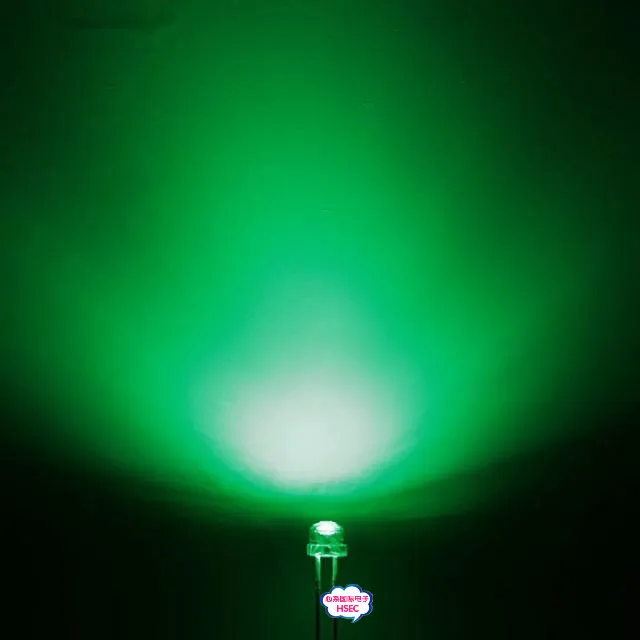1000 шт., 5 мм(4,8 мм), светодиодный светильник в виде соломенной шляпы, зеленый цвет, светодиодный светодиод 5 мм, зеленый цвет, светодиодный светодиод