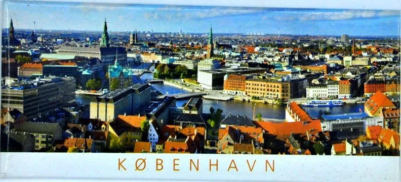 DANMARK KOBENHAVN городские здания пейзаж прямоугольник металлический холодильник Туризм Сувенир домашний декор холодильник магниты настенные Стикеры