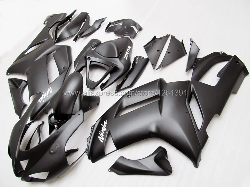 Инъекций матовый черный обтекатель комплект для KAWASAKI NINJA ZX 6R 636 07 08 ZX-6R 07-08 ZX6R 2007 2008 ZX 6R 07 08 обтекатели