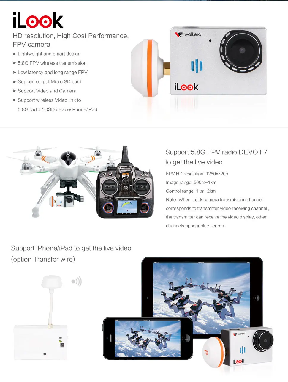 Новая Оригинальная камера Walkera iLook для квадрокоптера QR X350 pro Drone heliopter VS Gopro hero 3 2 Новинка Прямая поставка