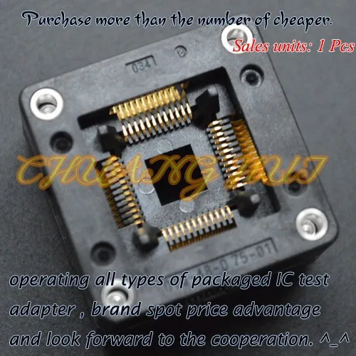 OTQ-48-0.75-01 тестовое гнездо TQFP48/QFP48/LQFP48/CQFP48 ic Разъем шаг = 0,75 мм Размеры = 10 х 10 мм/13x13 мм
