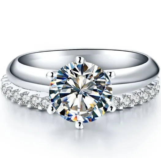 1.5 карат Роскошные Дизайн NSCD прекрасный алмаз Обручение кольцо изысканные свадебные ювелирные Best юбилей подарок для Для женщин