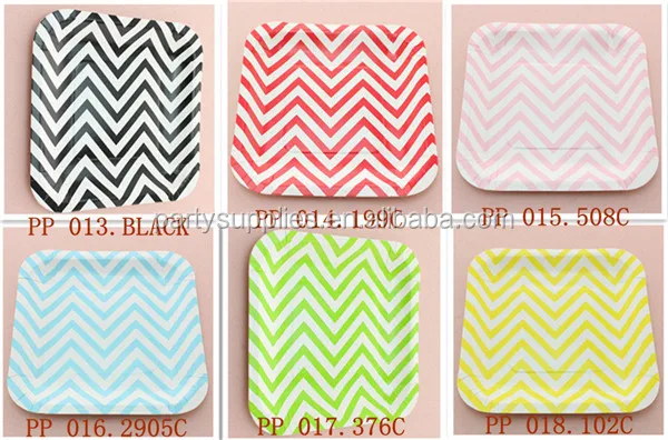 03 Square Chevron Paper Plate