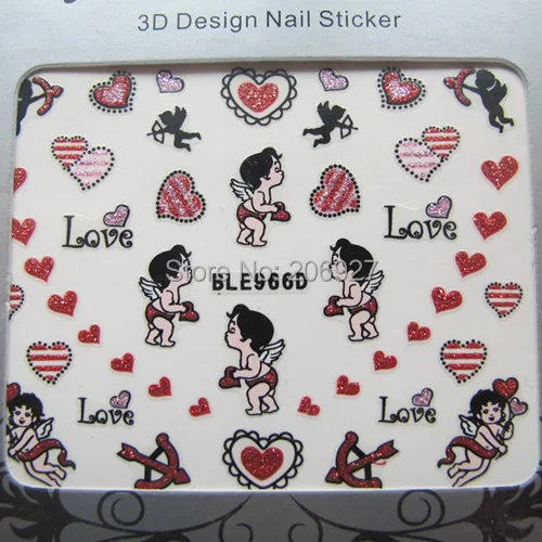 2 шт BLE966D дизайн ногтей милый Блеск День Святого Валентина стикер для дизайна ногтей