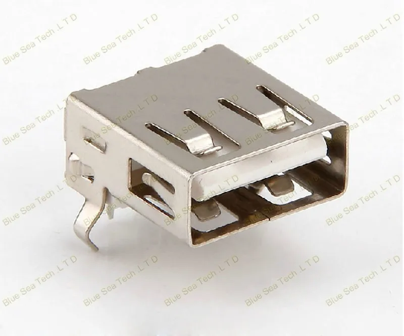 50 шт. USB 2,0 4Pin прямой фланец USB Женский домкрат/гнездо для настольного ноутбука ПК/телефона зарядное устройство etc.90 угол USB разъем