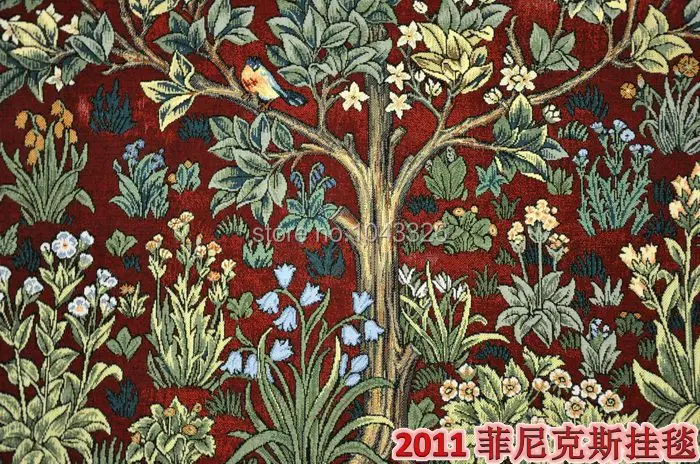 Вильям Моррис-древо жизни-красный очень большой художественный гобелен настенный домашний декоративный текстиль Aubusson жаккардовые изделия