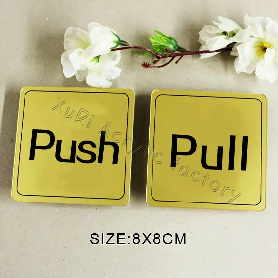 2pcs Post Hotel Push Pull Signs Sliding Door Brand Acrylic 2pcs Post Hotel Push Pull Signs Sliding Door Brand Acrylic Glass Doors