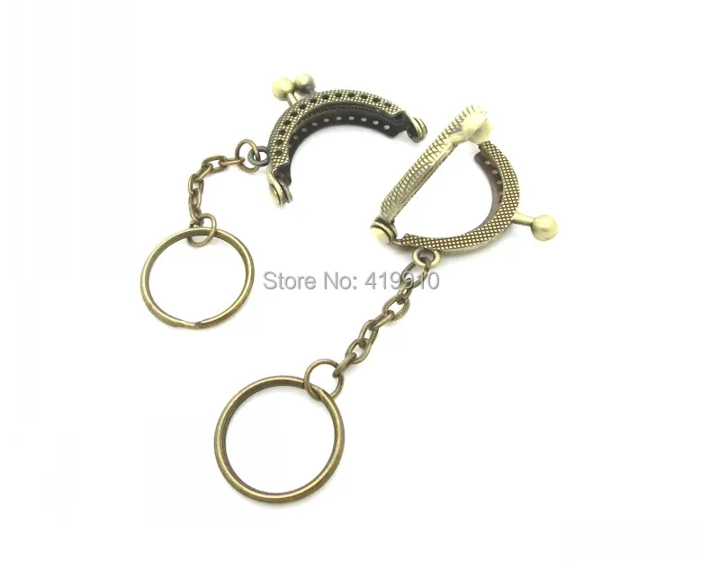 Shipping-2PCs Металлическая Рамка Поцелуй застежка арка для кошелька сумка замок ручка DIY ручной работы античная бронза W/брелоки 4,2x3,5 см J2610