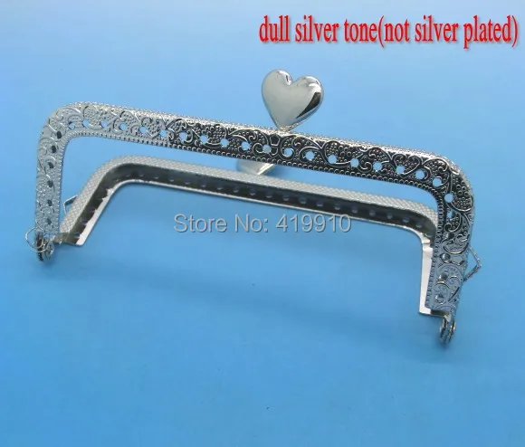 Shipping-2PCS, металлическая рамка, застежка для кошелька, сумка с замком, ручка ручной работы, серебряный тон, 11,5 см x 6 см(42/" x2 2/8") J2560
