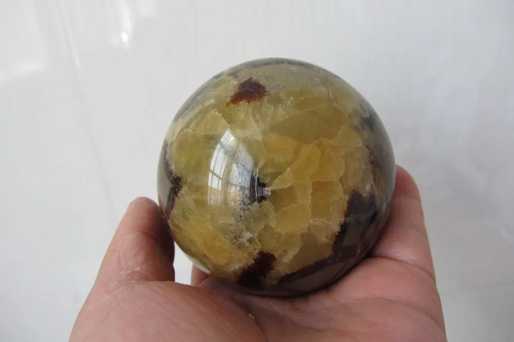 86 мм Природный septarian каменного дракона кварцевый кристалл сфера ископаемые Бал Мадагаскар