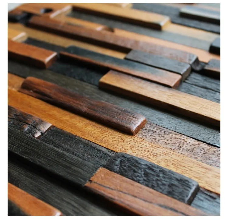 Strip Pattern Brick Wood Tile Bathroom Shower Tiles Natural Wooden Mosaic Kitchen Backsplash Rustic Style House Renovate Mosaic Kitchen Tiles Bathroomkitchen Mosaics Aliexpress
