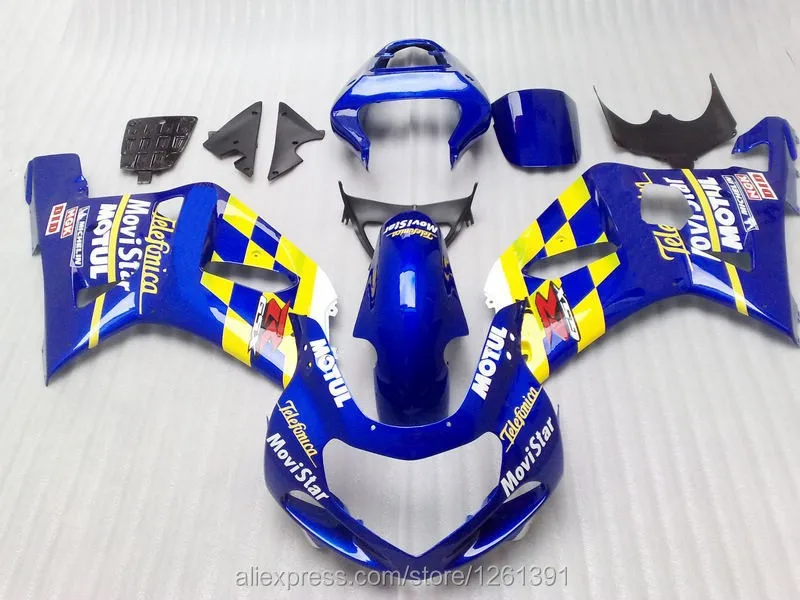 Обтекатель для SUZUKI 2001 2003 GSXR600 750 01 02 03 GSXR600 GSXR750 K1 01 02 03 GSXR 600 750 синий Movistar Обтекатели Наборы