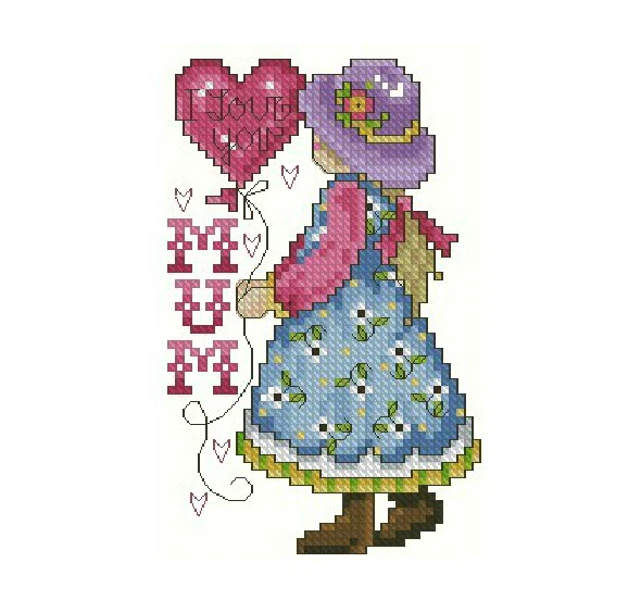 Высокое качество 14CT Счетный Набор для вышивки крестом I love You для мамы, подарок на день матери