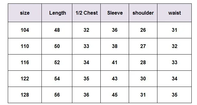 size chart for green shades color jacket
