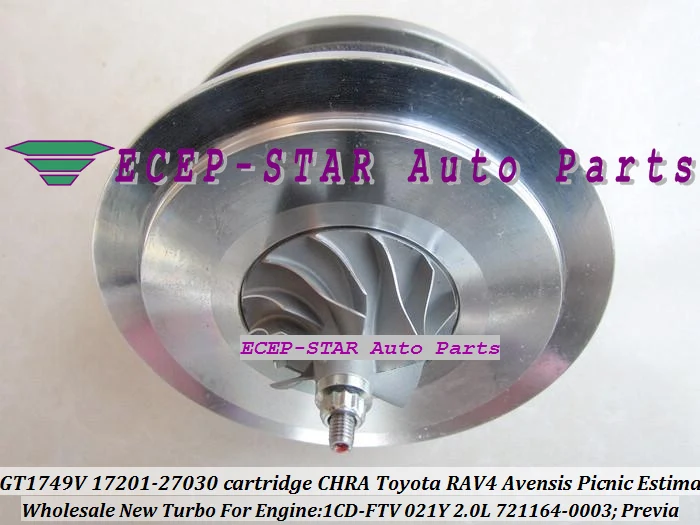 GT1749V 721164-0003 17201-27030 Turbo cartridge CHRA Turbocharger TOYOTA RAV4 Previa Avensis Picnic Estima 021Y 1CD-FTV 2.0L (5)