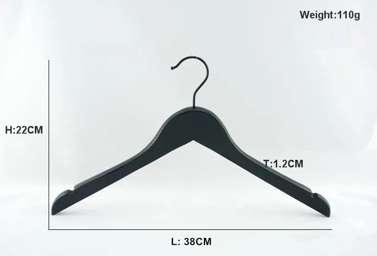 [ ] высококачественная черная деревянная вешалка для рубашек, 38 см(16 шт./лот